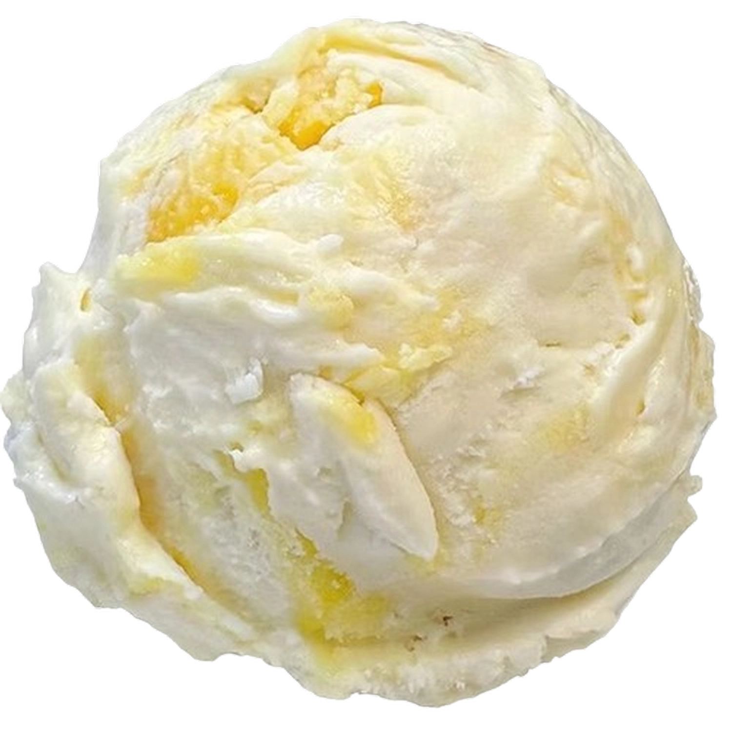 Bayerle - Eiswagen - Eine Kugel Zitronensorbet oder ein milchfreies, gelblich gefärbtes Eisdessert.